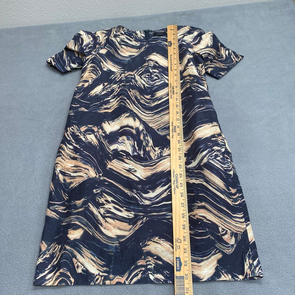 COS Cotton Silk Mod Abstract Artsy Print Sheath Dress Womens 4 Short Sleeve - Picture 9 of 13